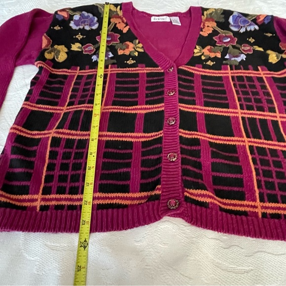 Vintage That's Me! Embroidery Flowers Sweater Cardigan L - Picture 10 of 16